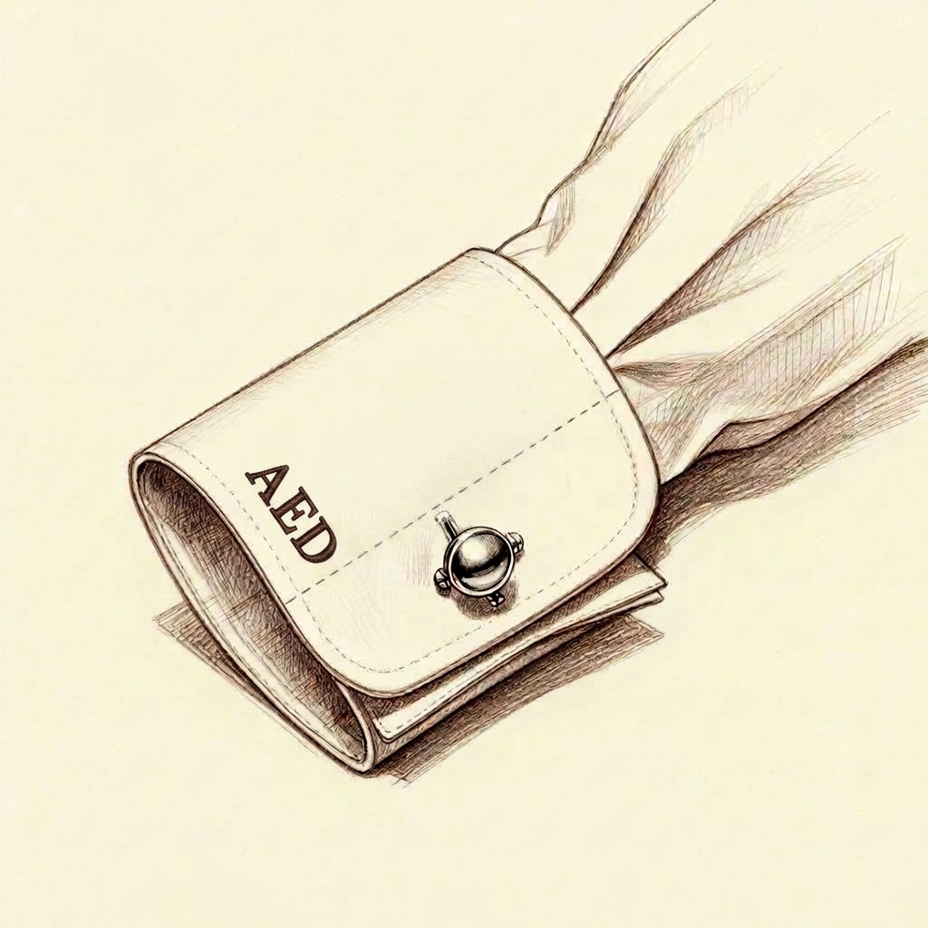 Illustration of a french cuff monogram placement
