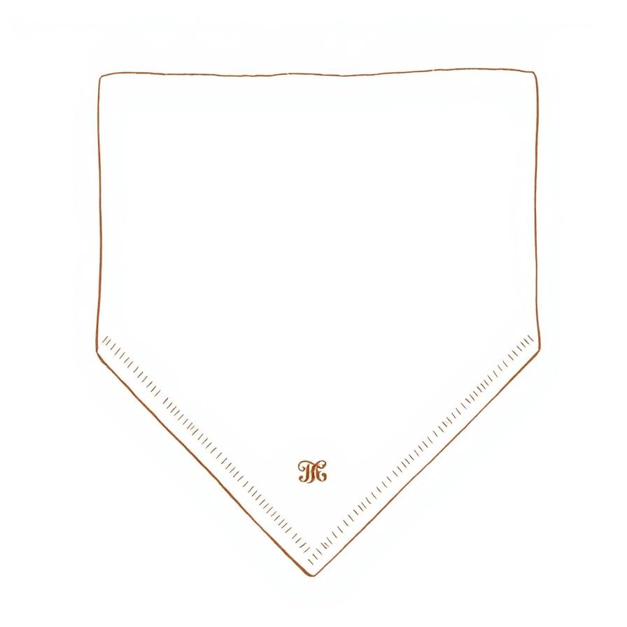 Illustration of a handkerchief — border monogram placement