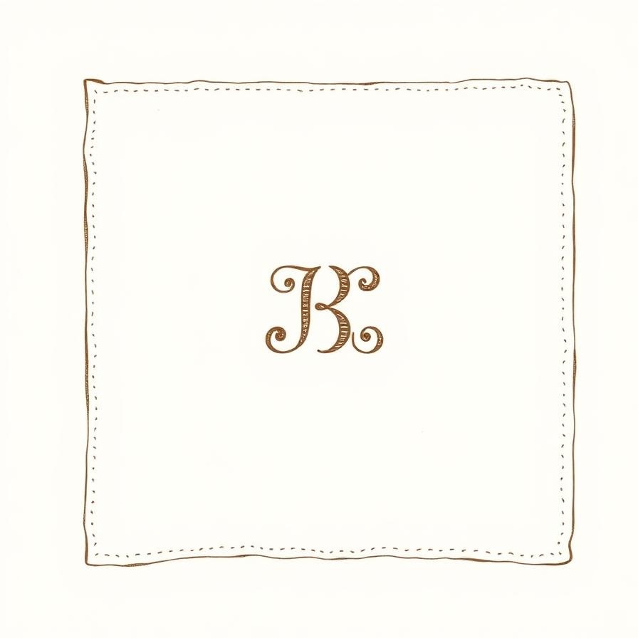Illustration of a handkerchief — center monogram placement