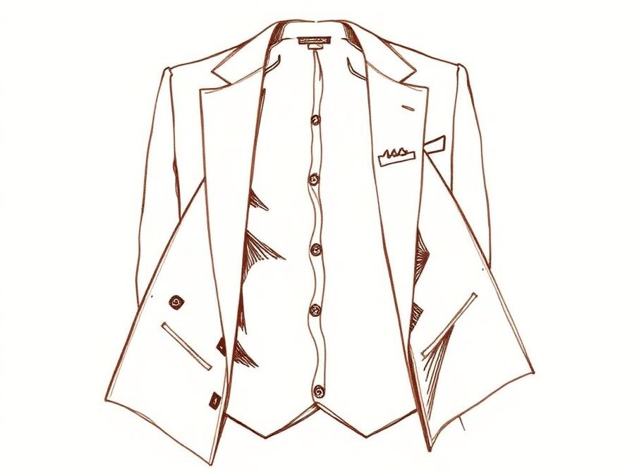 Illustration of a jacket lining monogram placement