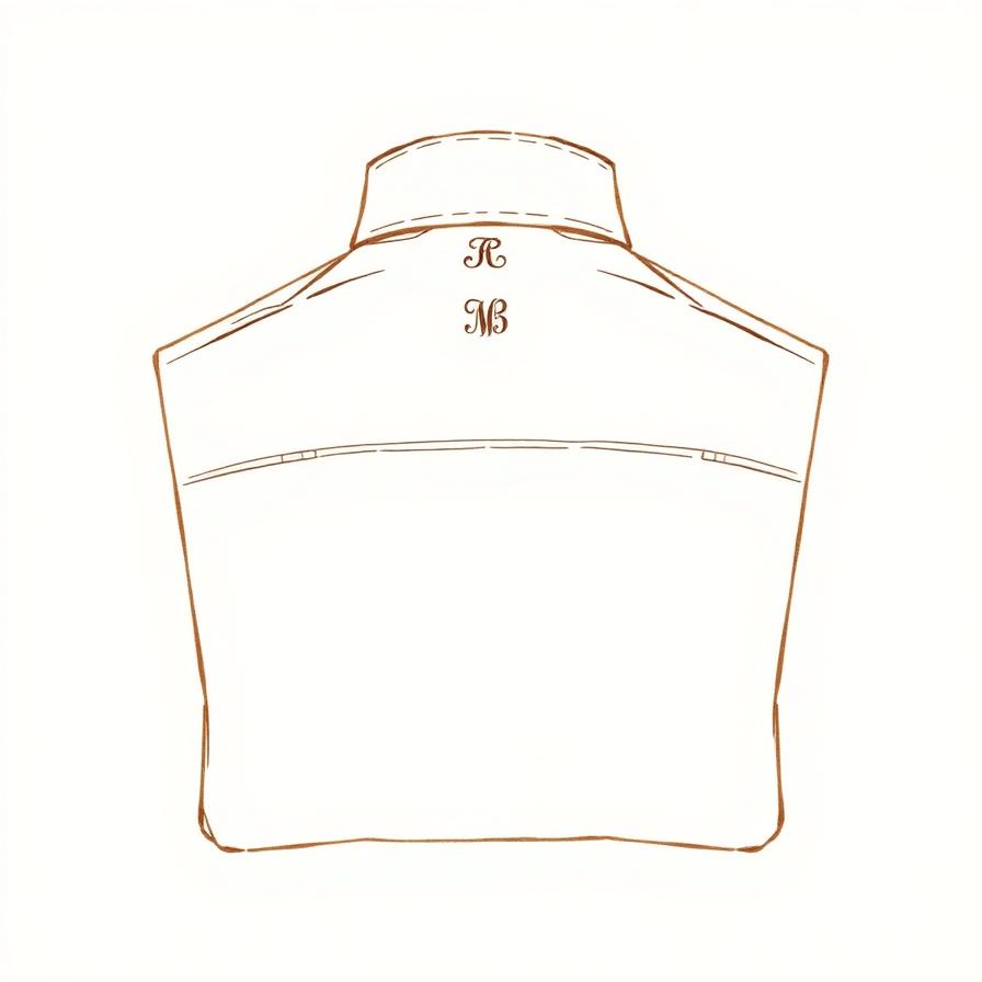 Illustration of a back nape monogram placement