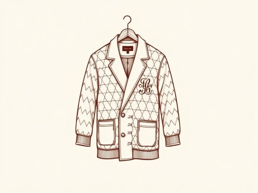 Illustration of a robe & smoking jacket monogram placement